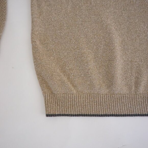 Vintage Croft & Barrow Deer Embroidered Henley Sweater Tan Cabincore Outdoors L - Picture 6 of 9